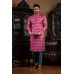 Men Pink Color Chevron Printed Straight Punjabi (NS87)